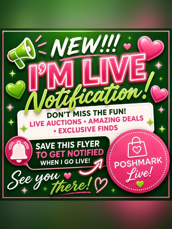 kate spade Jewelry - 💚💖 SAVE THIS! LIVE SHOW NOTIFICATION FLYER | Poshmark LIVE Auctions 💖💚